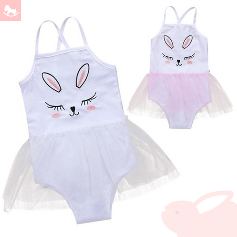 Blushing Bunny Tutu Skirt Swimsuit - Cozy Nursery