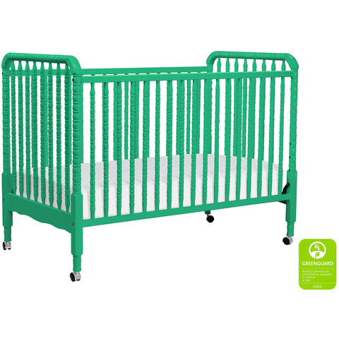 Jenny Lind 3-in-1 Convertible Portable Crib in Emerald - Cozy Nursery