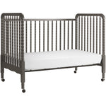 Jenny Lind 3-in-1 Convertible Portable Crib in Slate - Cozy Nursery