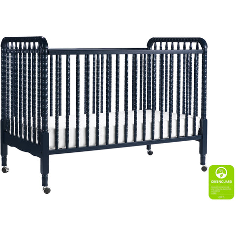 Jenny Lind 3-in-1 Convertible Portable Crib in Navy - Cozy Nursery