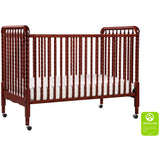 Jenny Lind 3-in-1 Convertible Portable Crib in Rich Cherry - Cozy Nursery