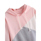 Romwe Women's Cute Color Block Pullover Crop Top Hoodie Sweatshirt - Cozy Nursery