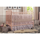 Jenny Lind 3-in-1 Convertible Portable Crib in Blush Pink - Cozy Nursery