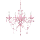 Tadpoles Vintage-Style Chandelier, Crystal Chandelier Lighting, 5-Bulb, Pink Sapphire - Cozy Nursery
