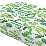 Green Painted Cactus Crib Sheet - Organic Cotton Fitted Crib Sheet - Cozy Nursery
