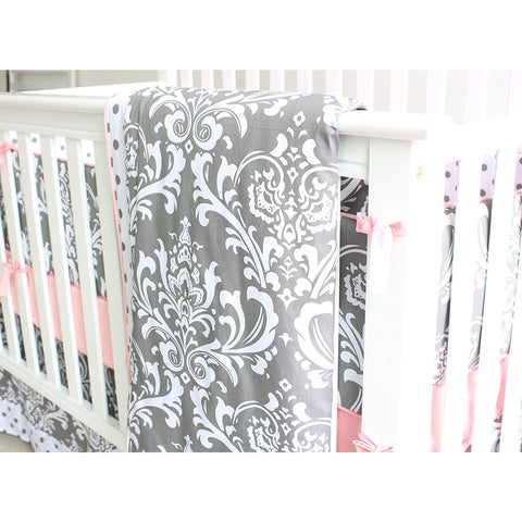 Boho White Floral Crib Bedding Set