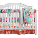 Boho Mint Floral Baby Crib Bedding Set