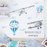 Plane and Hot Air Balloon Wall Stickers