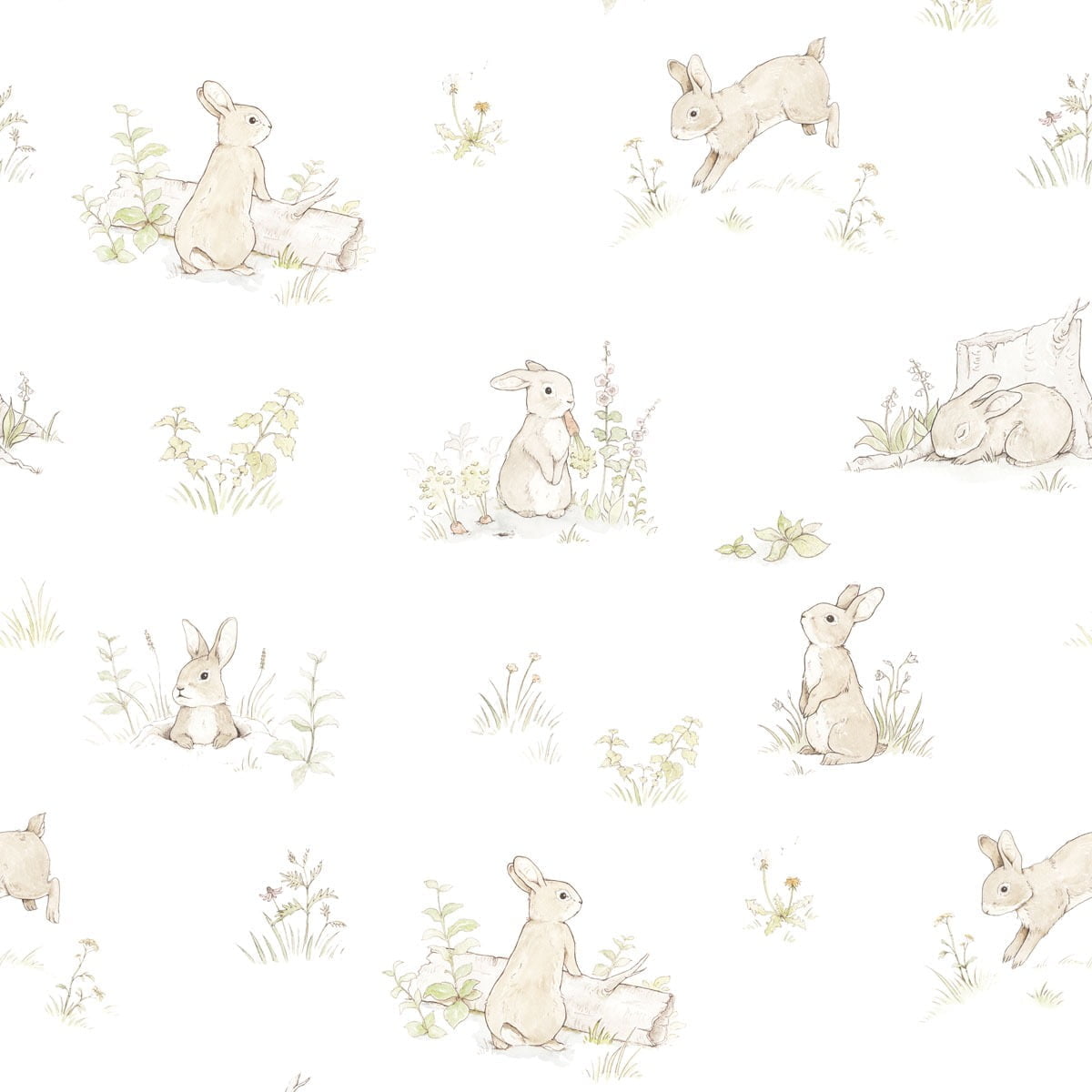 Charming Rabbit Wallpaper for Whimsical Walls