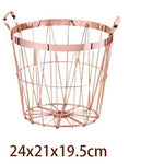 Rose Gold Metal Storage Basket