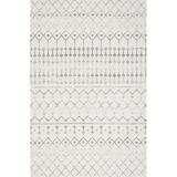 Moroccan Area Rug, 6' 7" x 9', Grey/Off-white - Cozy Nursery