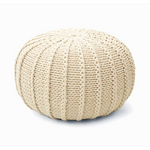 Hand Knitted Cable Style Pouf Floor Ottoman