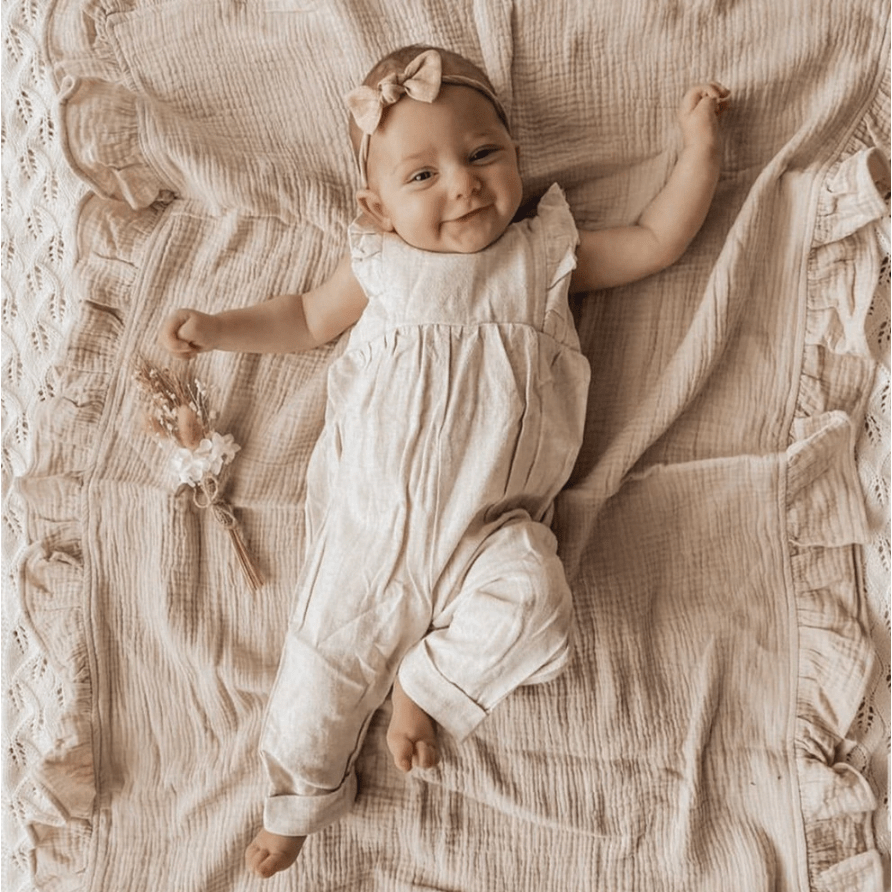 Newborn Muslin Cotton Swaddle Baby Fashion Ruffle Swaddle Wrap