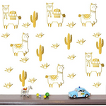 Alpaca and Cactus Wall Decals - Cozy Nursery
