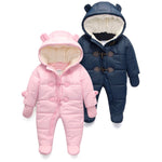 Warm Hooded Baby Jumpsuit