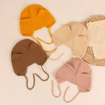 Cute Cartoon Baby Hat with Ear Autumn Winter Baby Boys Girls Beanie Hats Knitted Infant Toddler Warm Earflap Cap Bonnet