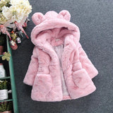 1-7 Year Baby Girls Jacket Autumn Winter Warm Faux Fur Coat for Girls Christmas Princess Outwear Fashion Plush Children Clothing