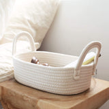 Storage Baskets Set of 4 - Woven Basket Cotton Rope Bin, Small White Basket Organizer for Baby Nursery Laundry Kid'S Toy