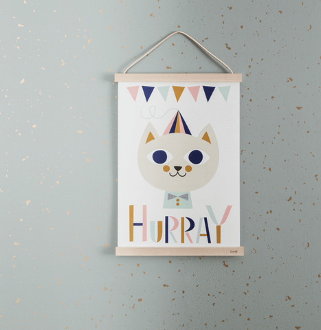 Wooden Poster Scroll Frame Hanger - Cozy Nursery