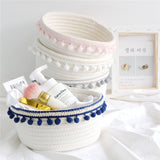 Cotton Rope Storage Baskets With Pompom - Cozy Nursery