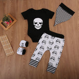 Infants Skull Clothes Tops + Long Pants
