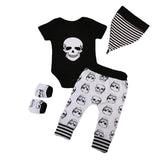 Infants Skull Clothes Tops + Long Pants
