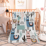 Alpaca Print Soft Flannel blankets For Kids - Cozy Nursery