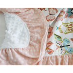 Butterfly Minky Newborn Baby Ruffle Blanket - Cozy Nursery