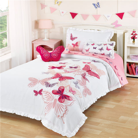 Butterfly Embroidery Girl Bedding - Cozy Nursery