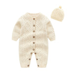 Baby Knitted  Romper with Hat