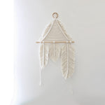 Hand-woven Feather Macrame Wall Tapestry - Cozy Nursery