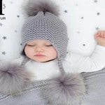 Baby Warm Knit Pompom Beanie - Cozy Nursery