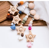 Wooden Crochet Stroller Teether - Cozy Nursery