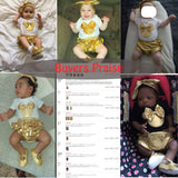 4 Pcs/Set Baby Girl Golden Ruffle Rompers