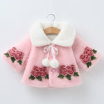 Baby Girl Floral Fur Coat