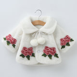 Baby Girl Floral Fur Coat