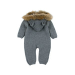 Winter Warm Children's Knitted Bear Rompers - Cozy Nursery
