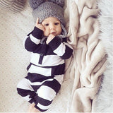 Baby Striped Cotton Romper - Cozy Nursery