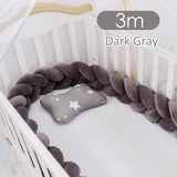 Dark Grey Braided Crib Bumper - Cozy Nursery