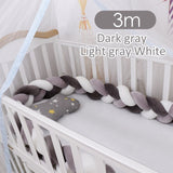 Dark Grey Braided Crib Bumper - Cozy Nursery