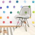 Watercolor Rainbow Dots Wall Decals - Cozy Nursery