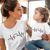 Heart Bit Matching T-shirt - Cozy Nursery
