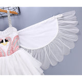 Mädchen-Flamingo-Kleid mit beweglichen Flügeln