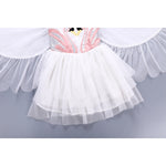 Mädchen-Flamingo-Kleid mit beweglichen Flügeln