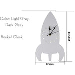 Space Rocket Wall Clock - Cozy Nursery