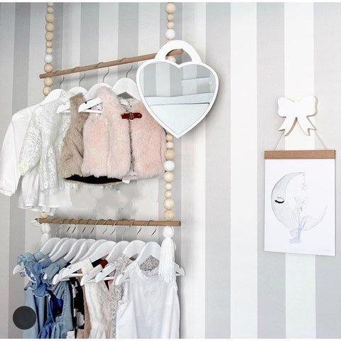 Nordic Wooden Bead Clothes Hanger - Cozy Nursery