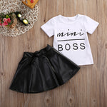 Mini Boss T-Shirt-Oberteile + Lederrock