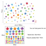 Rainbow Color Dots & Stars Wall Stickers - Cozy Nursery