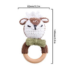 Zoo Animal Crochet Wooden Teether - Cozy Nursery