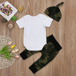 White Shirt Camouflage Pants - Cozy Nursery